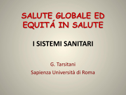 SG Sistemi_sanitari - Università di Roma Sapienza: Facoltà di