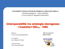 Interoperabilità tra ontologie eterogenee: i traduttori ODLI3