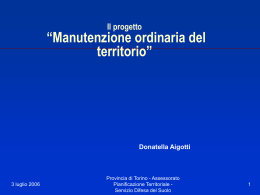 Il progetto"Manutenzione ordinaria del territorio"
