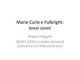 Bandi borse di studio Marie Curie e Fulbright: brevi cenni.