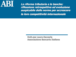 La riforma tributaria e le banche - Ordine dei Dottori Commercialisti
