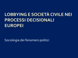 Lobbying e società civile nell`UE