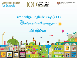 Cambridge English Cerimonia consegna diplomi KET Bobbio To