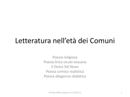 Generi della letteratura italiana in etÃ comunale