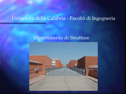 Tecnica delle Costruzioni - Universit&aacute; della Calabria