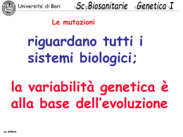 Le mutazioni - Università degli Studi di Bari