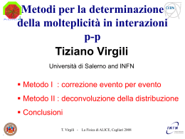 Metodi per la determinazione della molteplicita` in interazioni p-p