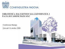 urbanistica: dal far west alla governance. i pati occasione mancata?