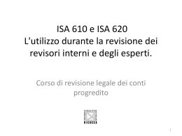Lezione 14 ISA 610 620 - 07-06-2013