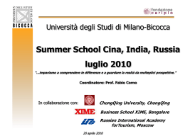 Presentazione summer school 2010 - Economia