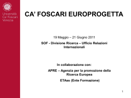 Diapositiva 1 - Università Ca` Foscari di Venezia