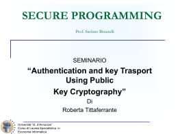 SECURE PROGRAMMING - Dipartimento di Matematica e
