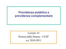 SF Lezione 14 Previd.. - Universit&agrave; degli Studi di Bologna
