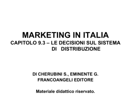 Slides cap. 9.3 Distribuzione Mktg in Italia.