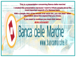 This is a presentation concerning Banca delle
