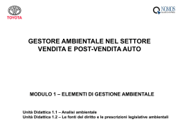 Modulo 1 - Elementi di gestione ambientale rev