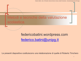 Metodi e tecniche val scolastica 1 - Federico Batini