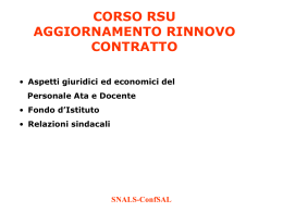Corso - SNALS - Sindacato Nazionale Autonomo Lavoratori Scuola