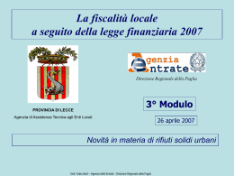 Presentazione ipertestuale - Agenzia di Assistenza Tecnica agli Enti