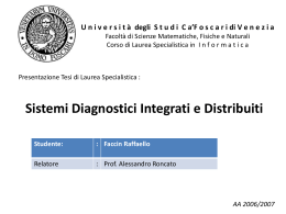 Sistemi Diagnostici Integrati e Distribuiti
