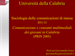 Universit&agrave; della Calabria