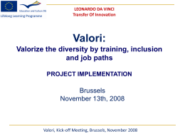 VALORI project implementation - ADAM