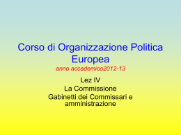 Corso di Organizzazione Politica Europea anno accademico2012-13