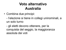 Voto alternativo Australia - Dipartimento di Scienze Politiche e Sociali