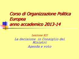 Corso di Organizzazione Politica Europea anno accademico2010-11