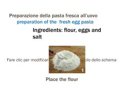 Preparazione della pasta fresca all`uovo preparation of