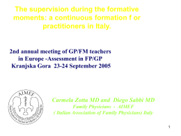 The supervision during the formative moments: a continuous