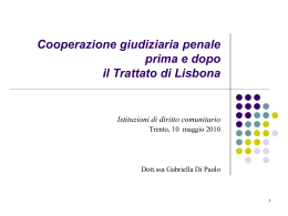 Cooperazione giudiziaria e penale e Trattato di Lisbona