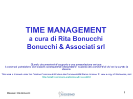 Le tecniche di gestione del tempo