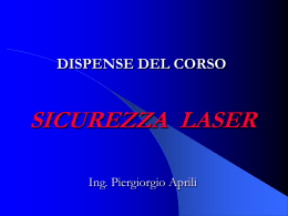 Installazione ed utilizzo degli apparati laser