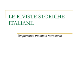 LE RIVISTE STORICHE ITALIANE - Filosofia, Pedagogia e Psicologia