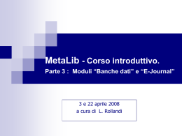 Moduli &ldquo;Banche dati&rdquo; e &ldquo;E