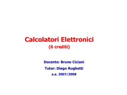 Calcolatori Elettronici - Dipartimento di Informatica e Sistemistica