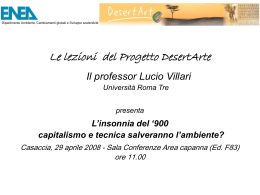 Le lezioni del Progetto DesertArte Il professor Lucio Villari Universit&agrave;