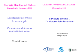 Giornata Mondiale del Diabete Domenica 14