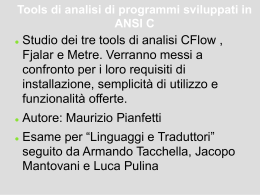 Tools di analisi di programmi sviluppati in ANSI C