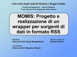 MOMIS - DBGroup - Università degli studi di Modena e Reggio Emilia