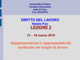 Slides 3 LEZIONE 2 - Università di Urbino