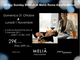 Enjoy Sunday Brunch at Meliá Roma Aurelia Antica
