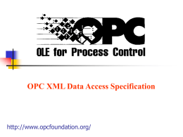 OPC Data Access Specification basato su Web Services e XML