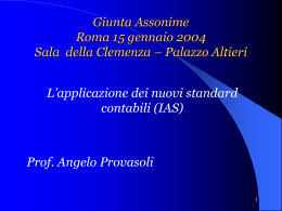 Presentazione Prof. Provasoli