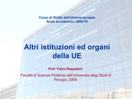 Altri organi UE - Dipartimento di Scienze Politiche