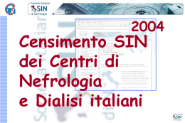 Dati Epidemiologici Italia - Fondazione Italiana del Rene