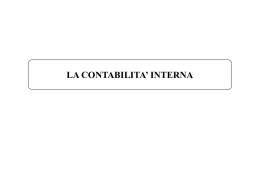 LA CONTABILITA` INTERNA