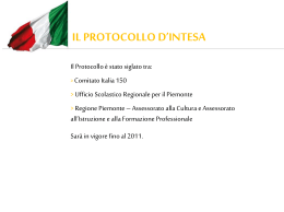 Il protocollo d`intesa