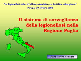 Il sistema di sorveglianza della legionellosi nella regione Puglia